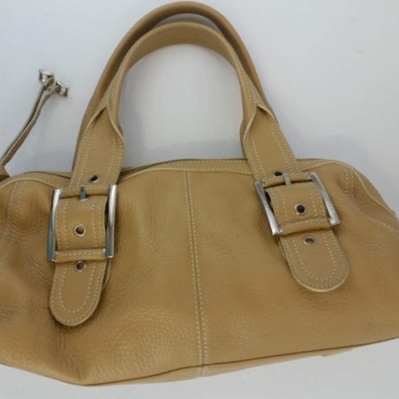 Alfani Tan Pebble Leather Shoulder Bag Hobo - Picture 2 of 7